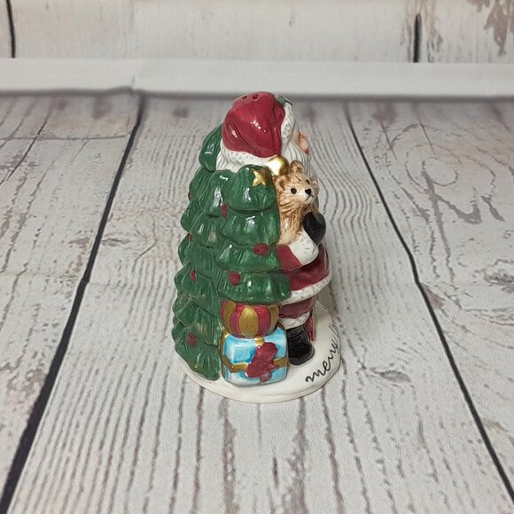 Fitz And Floyd 1996 OMNIBUS Ceramic Santa & Toy Sack Salt & Pepper Shaker Set - Picture 5 of 14